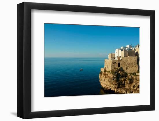 Italy, Apulia, Polignano a Mare. Old village over the cliff.-Michele Molinari-Framed Photographic Print