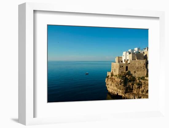 Italy, Apulia, Polignano a Mare. Old village over the cliff.-Michele Molinari-Framed Photographic Print