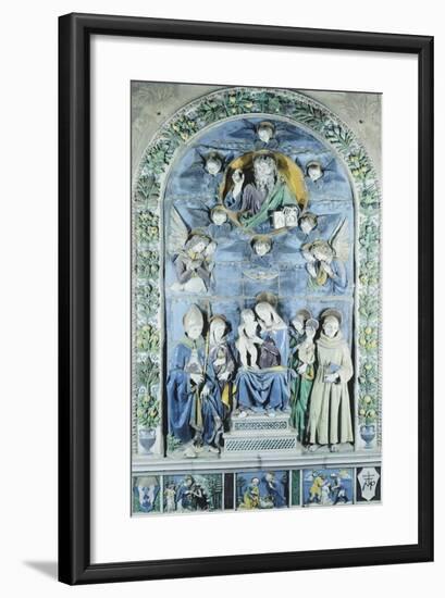 Italy, Arezzo, Cathedral, Madonna and Child with Four Saints, from Workshop of Andrea Della Robbia-null-Framed Giclee Print