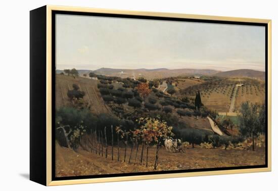 Italy, Autumn in the Countryside of Siena-null-Framed Premier Image Canvas