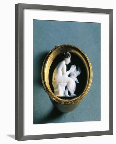 Italy, Basilicata, Heraclea, Ring with a Cameo Depicting Aphrodite and Cupid-null-Framed Giclee Print