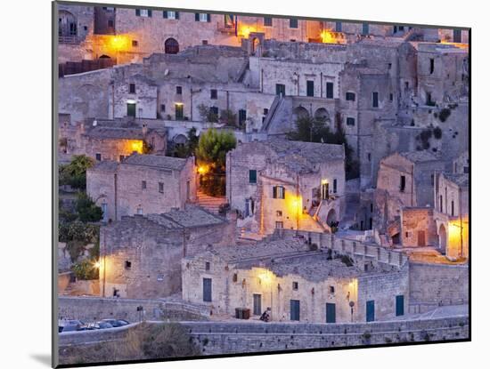 Italy, Basilicata, Matera District, Matera, Sassi Di Matera (Meaning Stones of Matera)-Francesco Iacobelli-Mounted Photographic Print