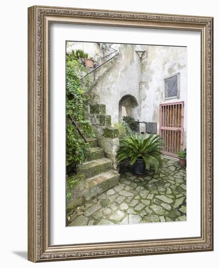 Italy, Basilicata, Matera. Plants adorn the outside walls of the Sassi houses.-Julie Eggers-Framed Photographic Print