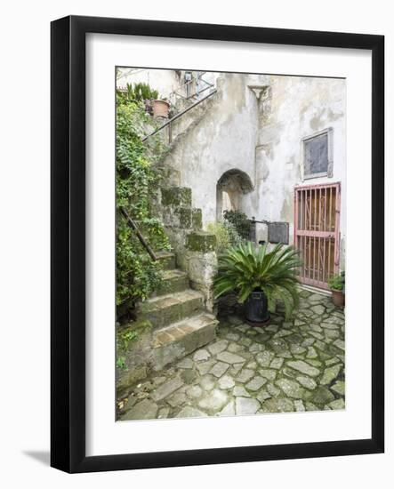 Italy, Basilicata, Matera. Plants adorn the outside walls of the Sassi houses.-Julie Eggers-Framed Photographic Print