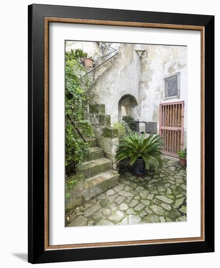 Italy, Basilicata, Matera. Plants adorn the outside walls of the Sassi houses.-Julie Eggers-Framed Photographic Print