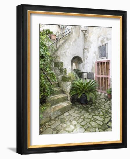 Italy, Basilicata, Matera. Plants adorn the outside walls of the Sassi houses.-Julie Eggers-Framed Photographic Print