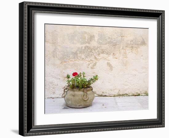 Italy, Basilicata, Matera. Potted plants outside the Sassi houses.-Julie Eggers-Framed Photographic Print