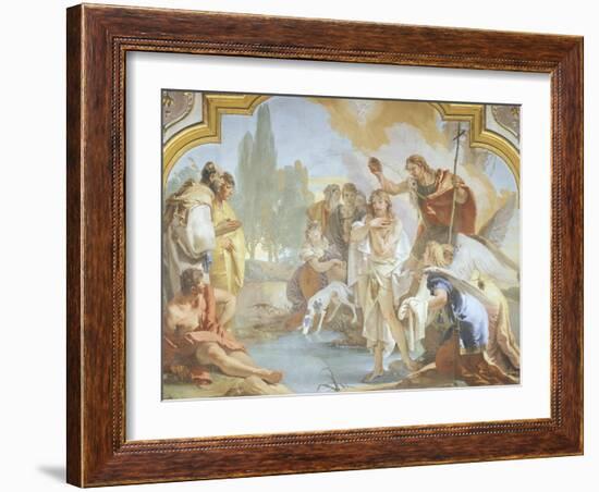 Italy, Bergamo, Colleoni Chapel, Lunette Showing Baptism of Christ-Giambattista Tiepolo-Framed Giclee Print