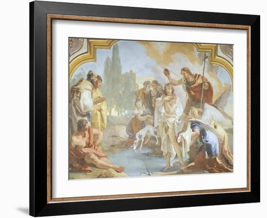 Italy, Bergamo, Colleoni Chapel, Lunette Showing Baptism of Christ-Giambattista Tiepolo-Framed Giclee Print