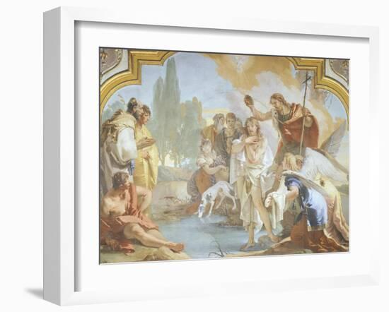 Italy, Bergamo, Colleoni Chapel, Lunette Showing Baptism of Christ-Giambattista Tiepolo-Framed Giclee Print