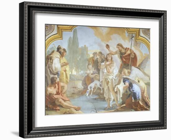 Italy, Bergamo, Colleoni Chapel, Lunette Showing Baptism of Christ-Giambattista Tiepolo-Framed Giclee Print