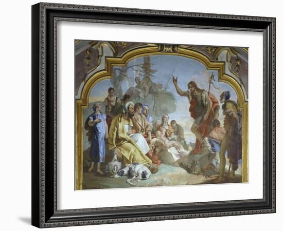 Italy, Bergamo, Colleoni Chapel, St John Baptist Preaching to Crowd, 1733-Giovanni Battista Tiepolo-Framed Giclee Print