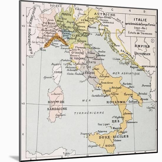 Italy Between the End of 18th Century and the Beginning of 19th (Treaty of Campo Formio)-marzolino-Mounted Art Print