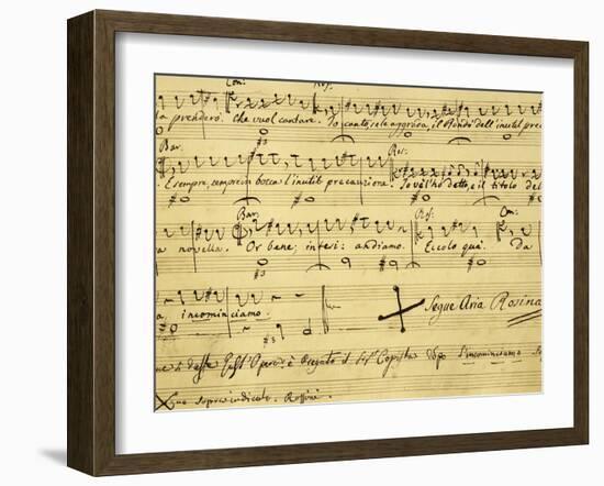 Italy, Bologna, Autograph Page for Opera Il Barbiere Di Siviglia, Ossia L'Inutile Precauzione-null-Framed Giclee Print