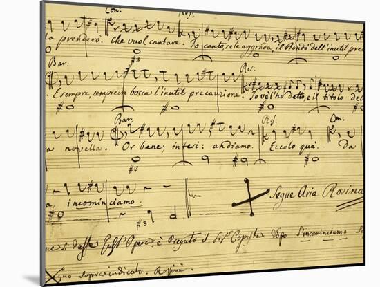 Italy, Bologna, Autograph Page for Opera Il Barbiere Di Siviglia, Ossia L'Inutile Precauzione-null-Mounted Giclee Print