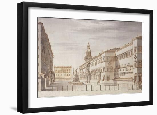 Italy, Bologna, Painting of Neptune Square-null-Framed Giclee Print