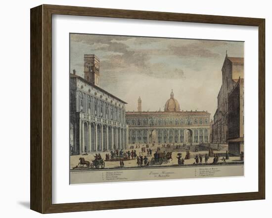 Italy, Bologna, Piazza Maggiore or Piazza Grande-Pio Panfili-Framed Giclee Print