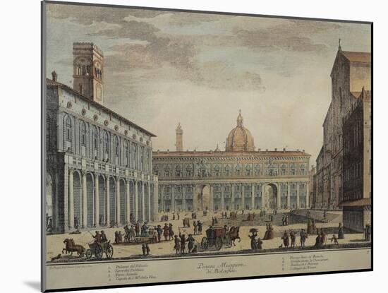 Italy, Bologna, Piazza Maggiore or Piazza Grande-Pio Panfili-Mounted Giclee Print