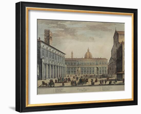 Italy, Bologna, Piazza Maggiore or Piazza Grande-Pio Panfili-Framed Giclee Print