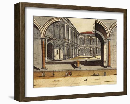 Italy, Bologna, View of the Central Court the Public Study-null-Framed Giclee Print