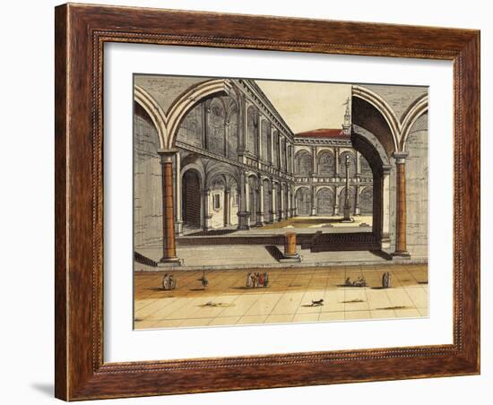 Italy, Bologna, View of the Central Court the Public Study-null-Framed Giclee Print