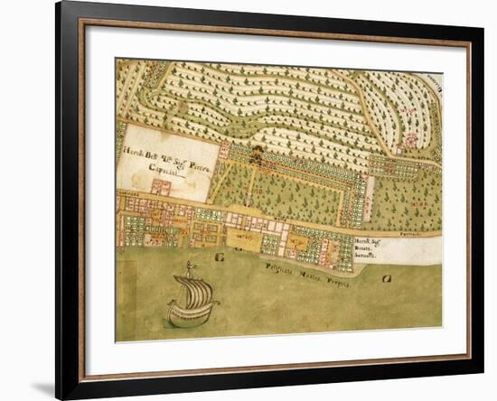 Italy, Brescia, Bogliaco Gargnano, Villa Bettoni and Park, Map-null-Framed Giclee Print