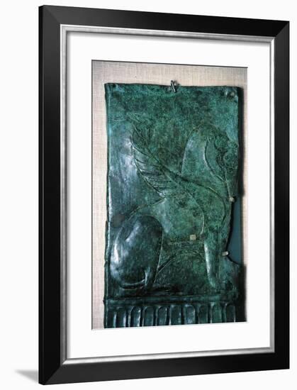 Italy, Bronze Slab Depicting a Mythological Animal, from the Excavation Site of Castel San Mariano-null-Framed Giclee Print