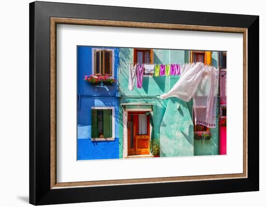 Italy, Burano. Colorful house exterior.-Jaynes Gallery-Framed Photographic Print