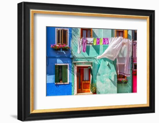 Italy, Burano. Colorful house exterior.-Jaynes Gallery-Framed Photographic Print