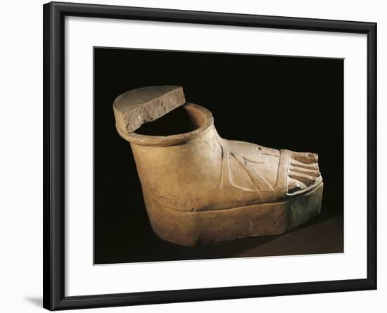 Italy, Calabria, Sarcophagus in the Shape of a Feet Wearing a Buskin, Terracotta-null-Framed Giclee Print