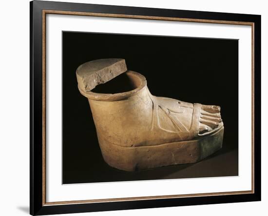 Italy, Calabria, Sarcophagus in the Shape of a Feet Wearing a Buskin, Terracotta-null-Framed Giclee Print