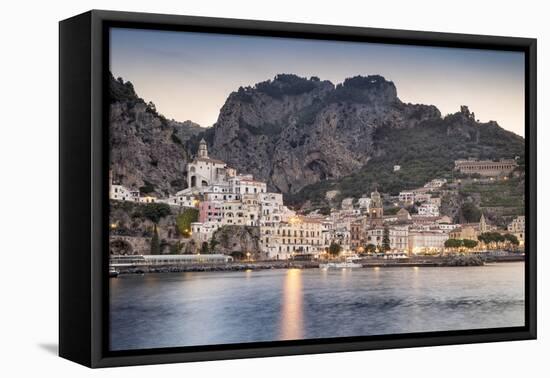 Italy, Campagnia, Amalfi Coast, Amalfi. The town of Amalfi.-Francesco Iacobelli-Framed Premier Image Canvas
