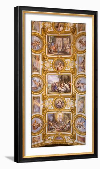 Italy, Campania, Naples. a Painted Church Ceiling.-Ken Scicluna-Framed Photographic Print