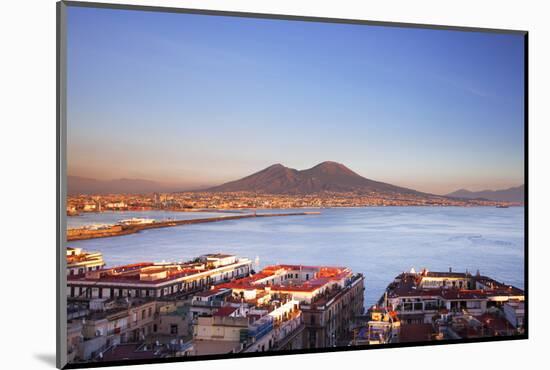 Italy, Campania, Naples. Elevated View of the City with Mount Vesuvius in the Background.-Ken Scicluna-Mounted Photographic Print