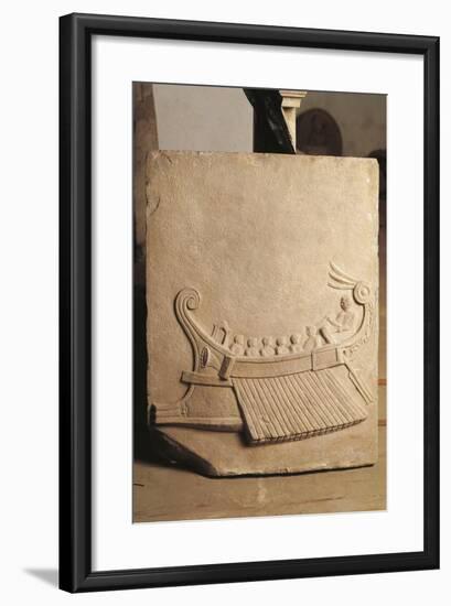 Italy, Campania, Pozzuoli, Relief Representing a Ship-null-Framed Giclee Print