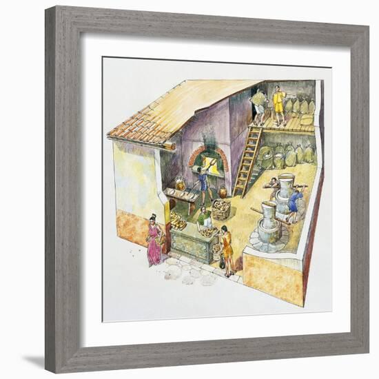 Italy, Campania Region, Ercolano, Reconstructed Bakery-null-Framed Giclee Print