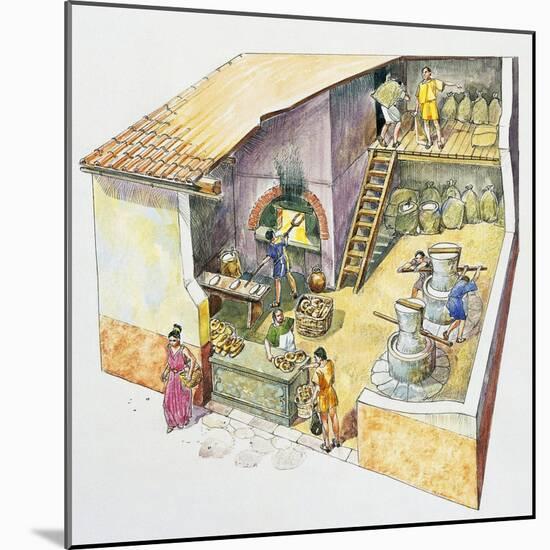 Italy, Campania Region, Ercolano, Reconstructed Bakery-null-Mounted Giclee Print