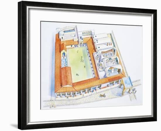 Italy, Campania Region, Pompei, Reconstructed Bathouse-null-Framed Giclee Print