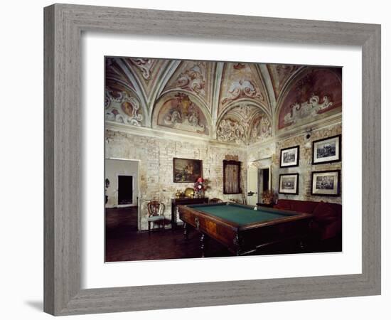 Italy, Casteldidone, Mina Della Scala Castle, Billiard Room-null-Framed Giclee Print