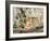 Italy, Chianti, Monteriggioni. Cat resting on a wooden bench in the hilltown.-Julie Eggers-Framed Photographic Print