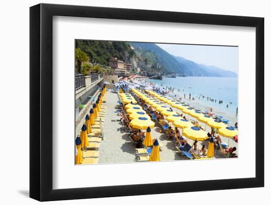 Italy Cinque Terre Monterosso - Sunbathers on the Beach-null-Framed Photographic Print