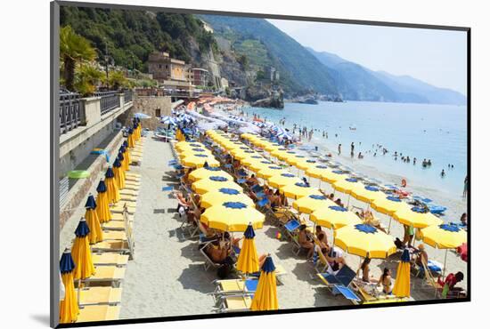 Italy Cinque Terre Monterosso - Sunbathers on the Beach-null-Mounted Photographic Print