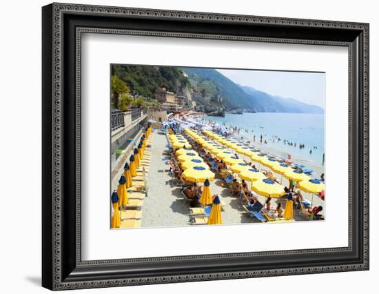 Italy Cinque Terre Monterosso - Sunbathers on the Beach-null-Framed Photographic Print