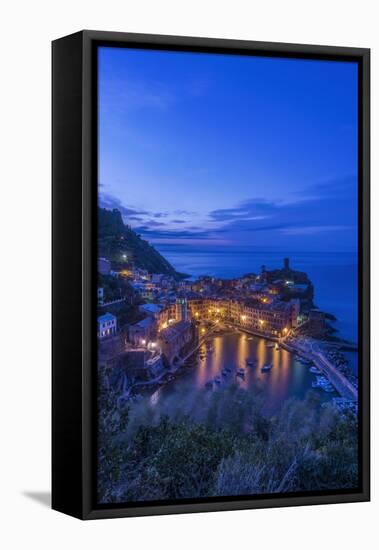 Italy, Cinque Terre, Vernazza at Dawn-Rob Tilley-Framed Premier Image Canvas