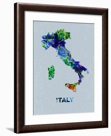 Italy Color Splatter Map-NaxArt-Framed Art Print