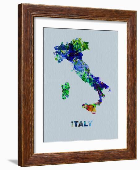 Italy Color Splatter Map-NaxArt-Framed Art Print