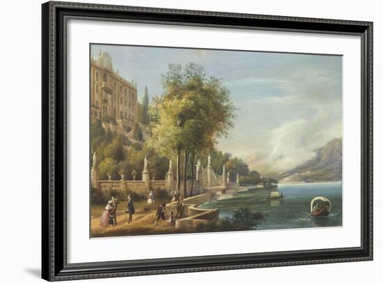 Italy, Como, View of Villa Carlotta and Lake-null-Framed Giclee Print