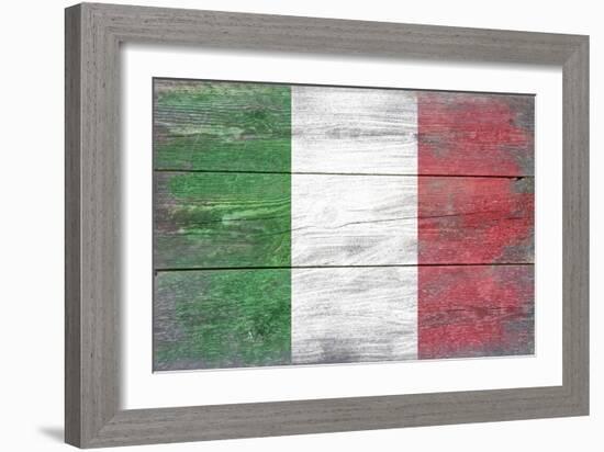 Italy Country Flag - Barnwood Painting-Lantern Press-Framed Art Print