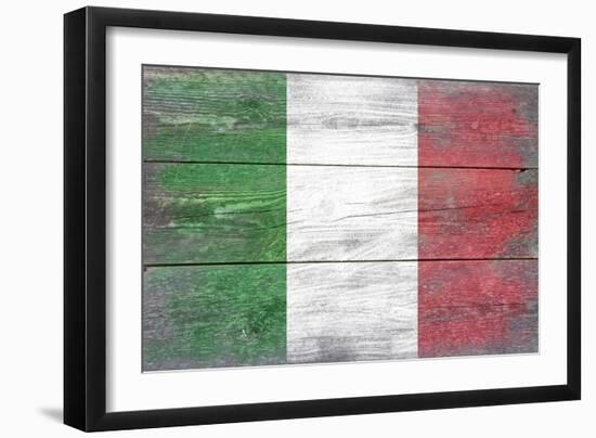 Italy Country Flag - Barnwood Painting-Lantern Press-Framed Art Print