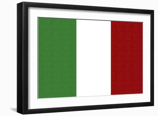 Italy Country Flag - Letterpress-Lantern Press-Framed Art Print